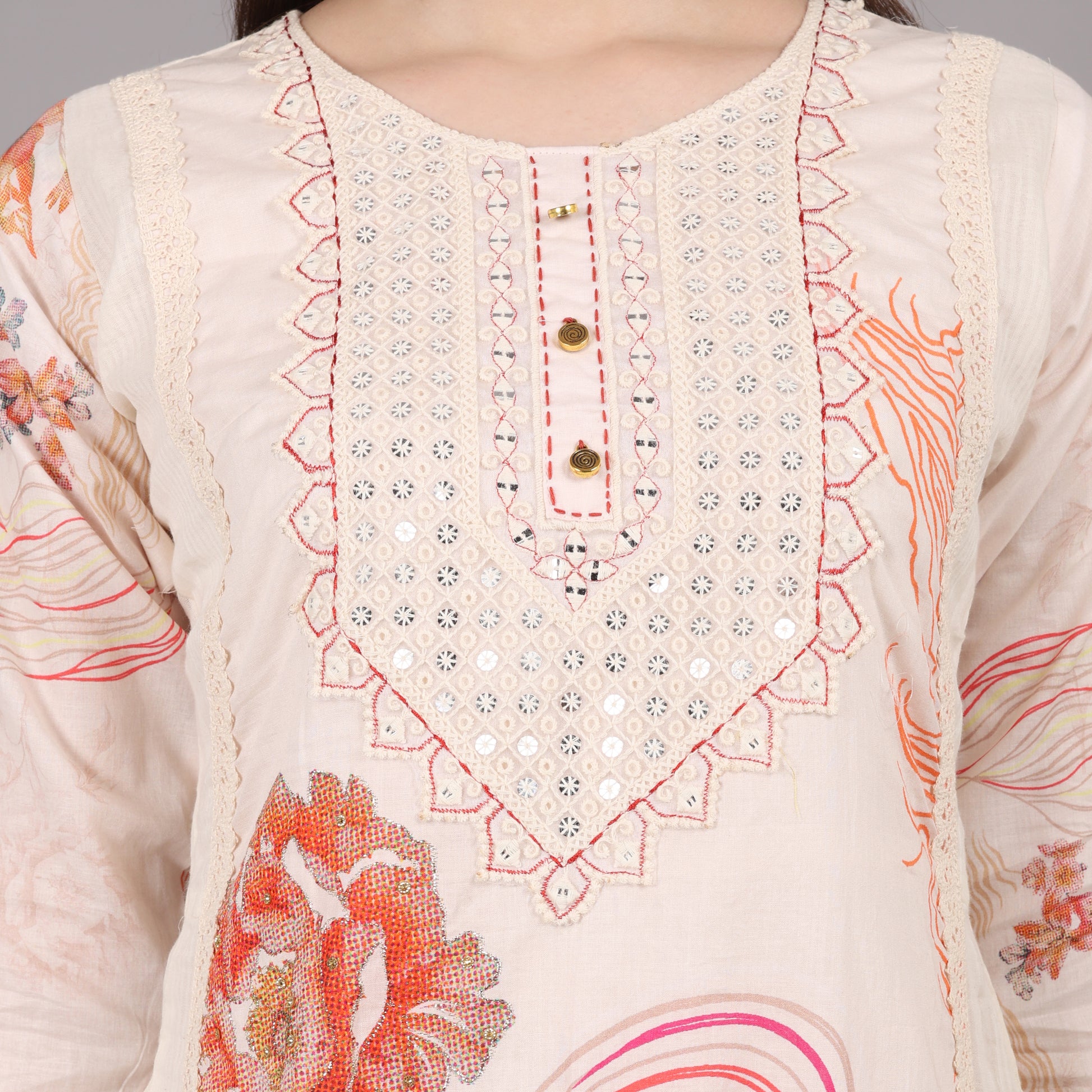 Graceful Mulmul cotton long dress blending softness with a flowy silhouette for effortless elegance.