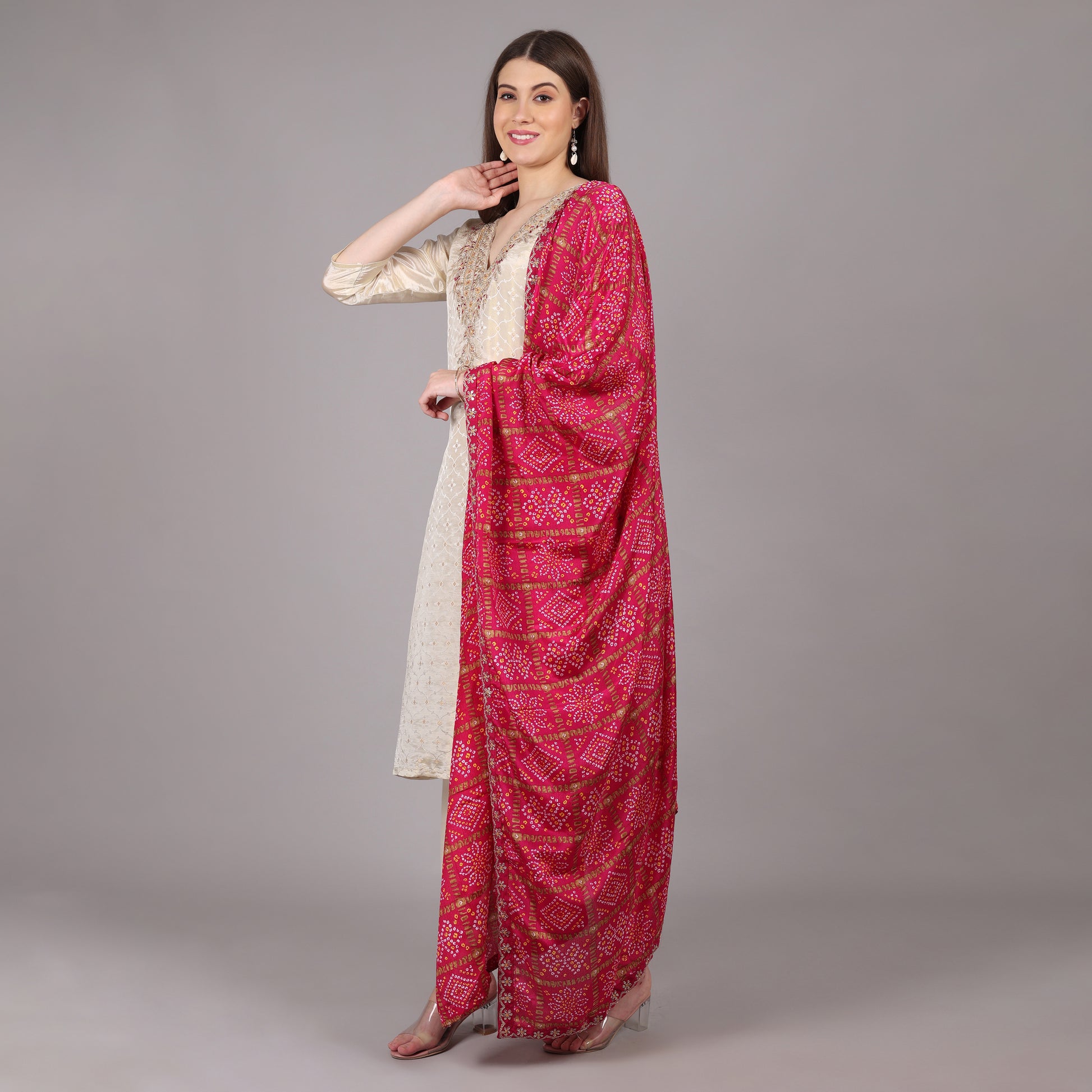 Graceful Jacquard tissue kurta set blending luxurious fabric with traditional craftsmanship.