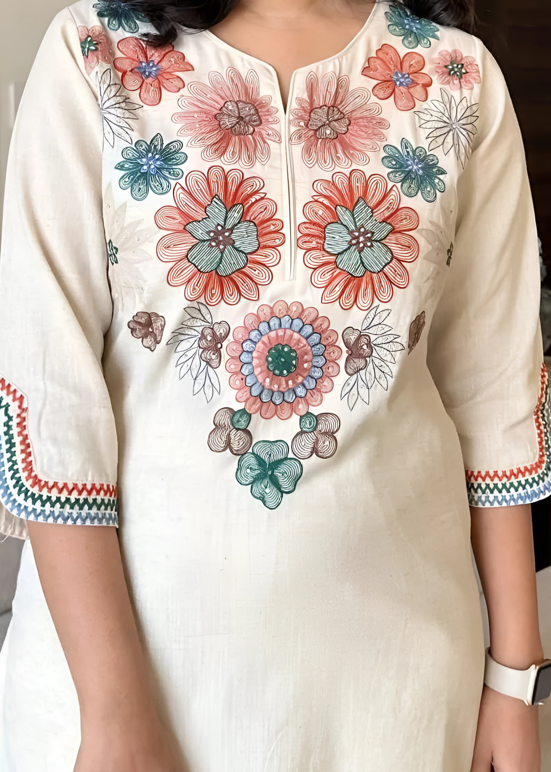 Premium pure khadi cotton flex kurta set with fine thread work, ideal for casual and festive occasions.