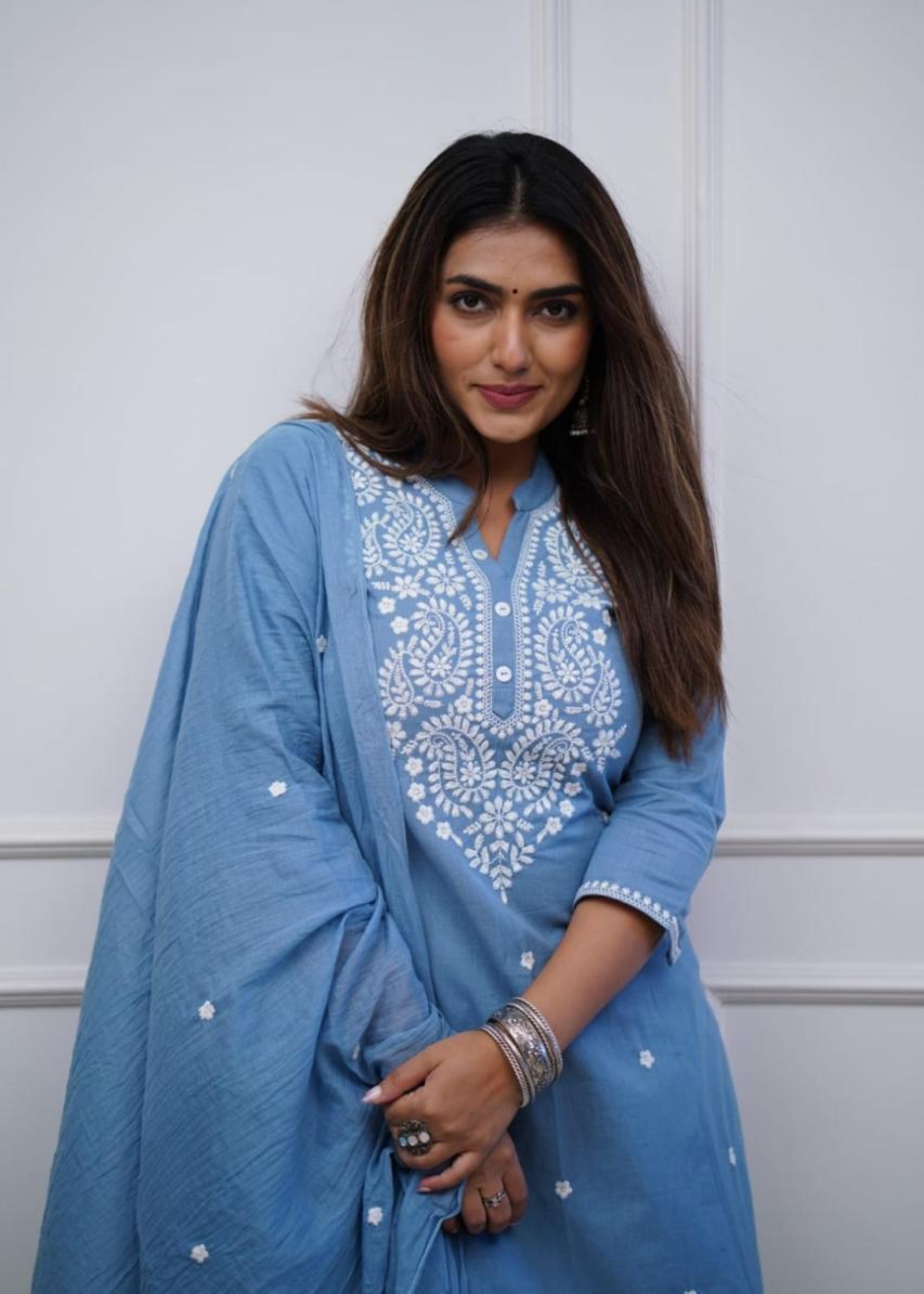 Chic and comfortable cotton kurta set with fine embroidery, blending tradition with modern style.