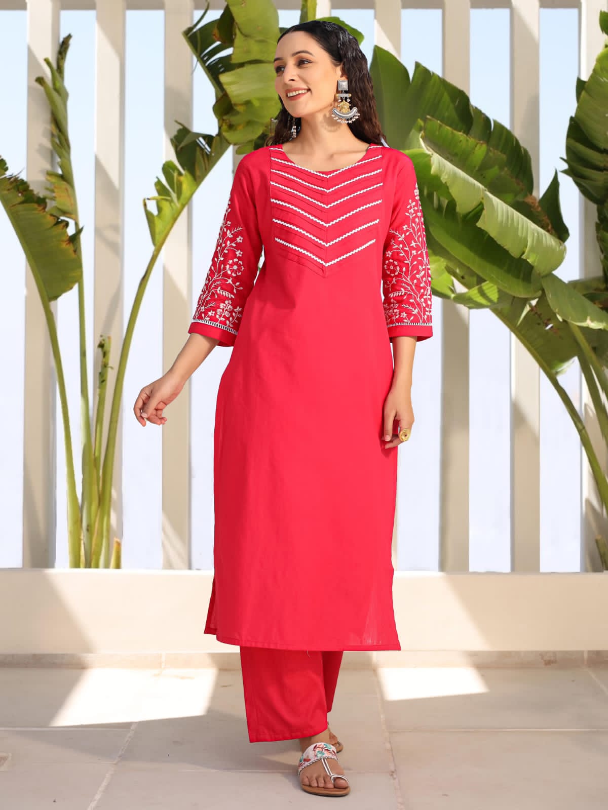 work essential kurta red