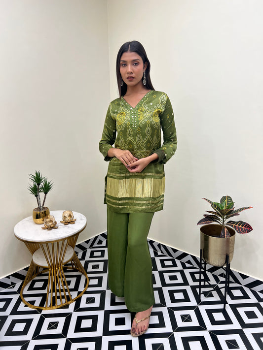 Bandhani Luxe Gajji Silk Co-Ord Set