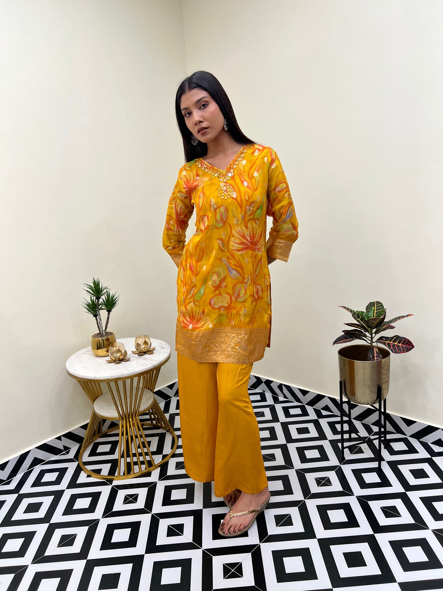 Banarasi Chinon Co-Ord Set