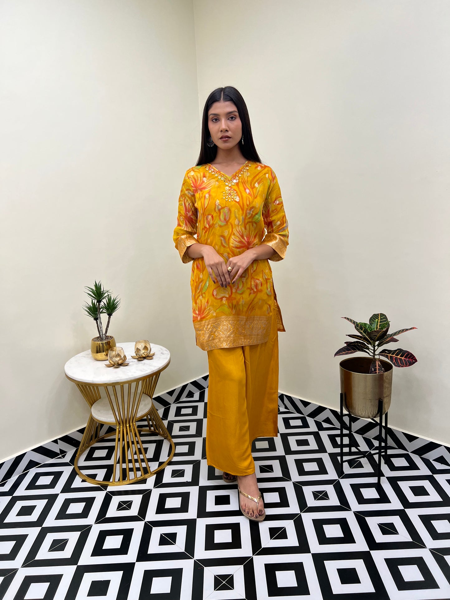 Banarasi Chinon Co-Ord Set