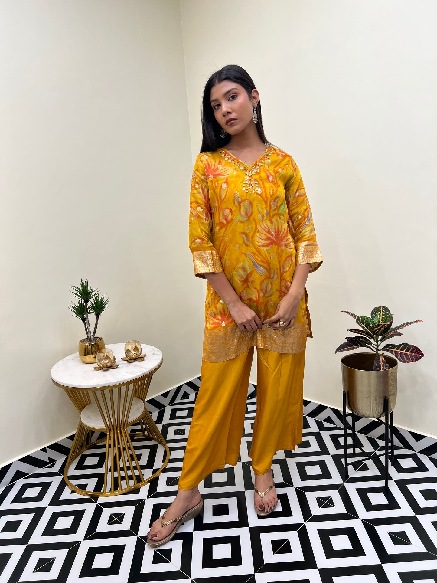 Banarasi Chinon Co-Ord Set