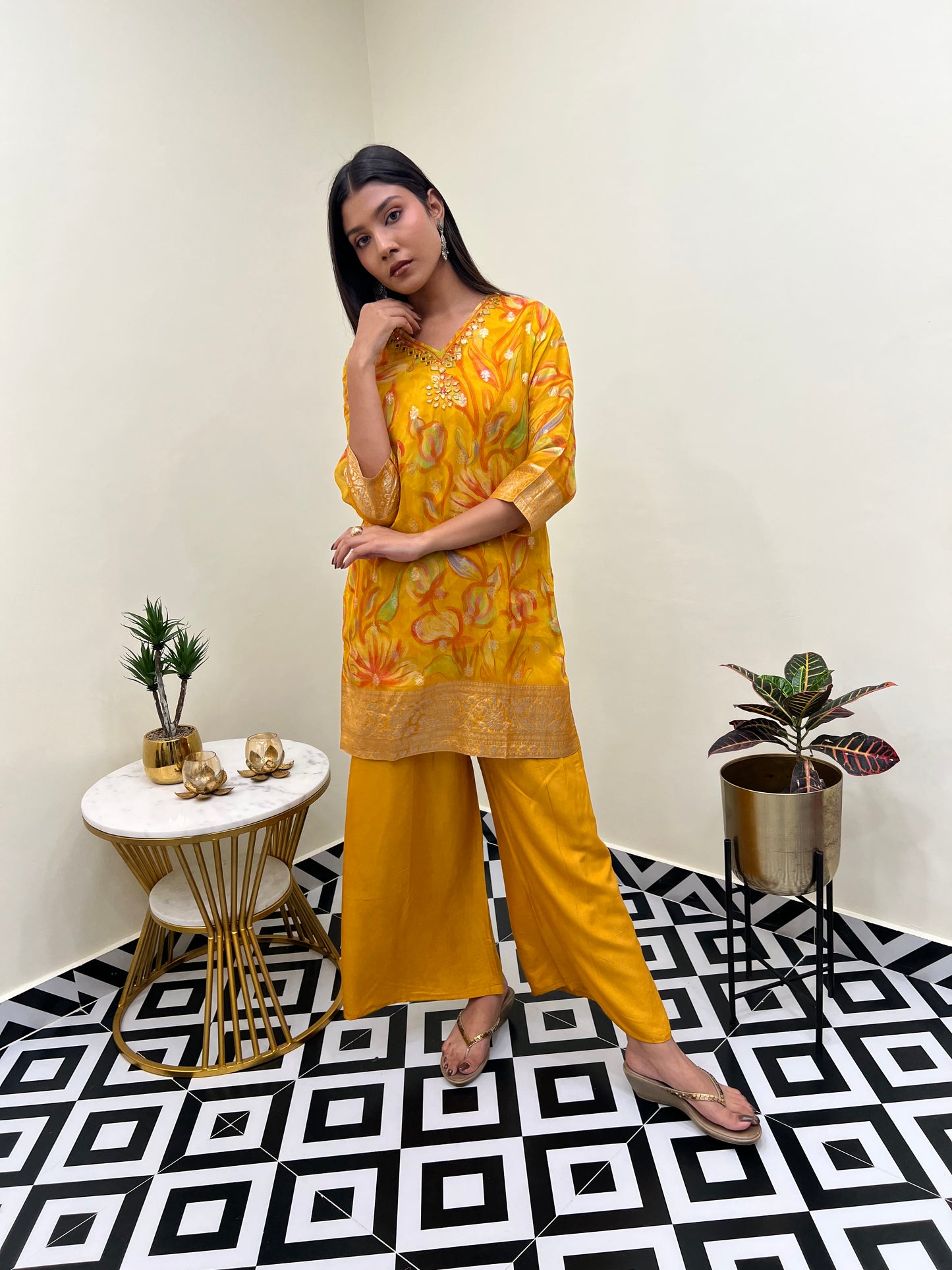Banarasi Chinon Co-Ord Set
