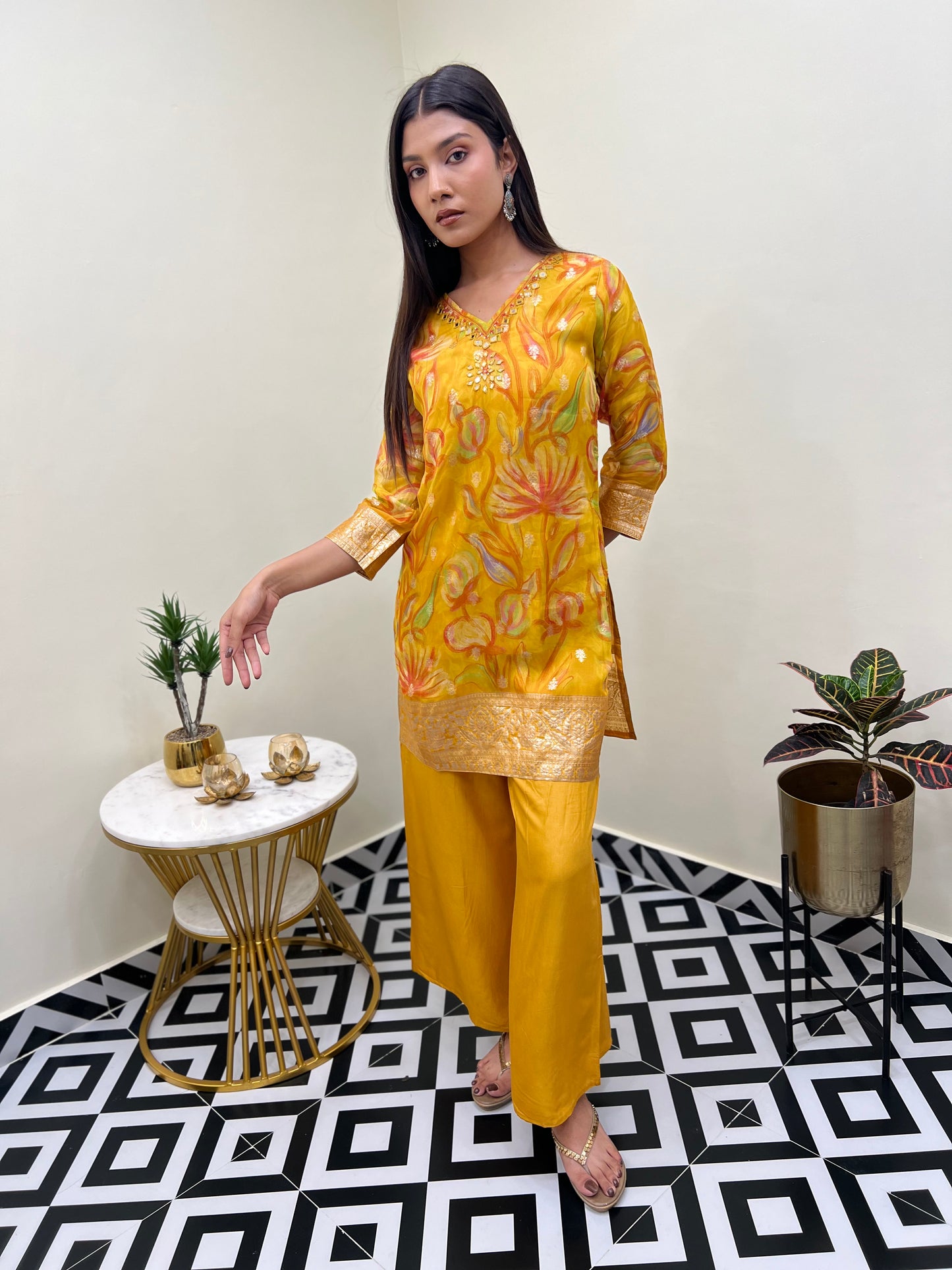 Banarasi Chinon Co-Ord Set