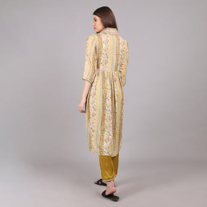 Fashionable Nyra cut 2-piece kurta set, ideal for making a statement at any gathering.






