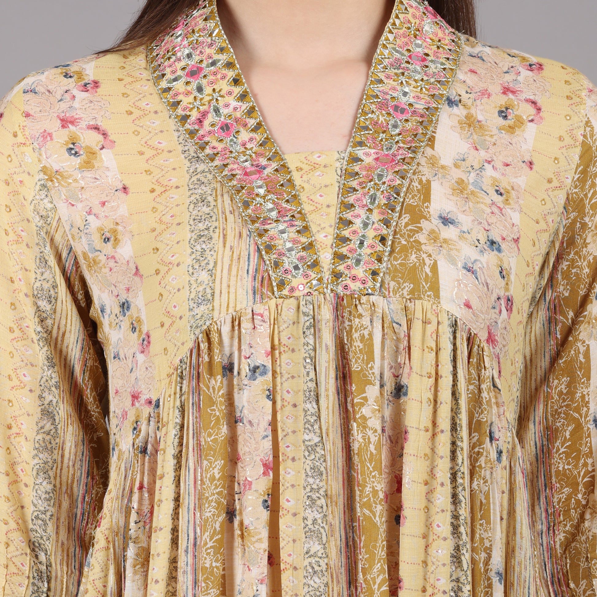Graceful Nyra cut 2-piece kurta set blending traditional charm with contemporary fashion.
