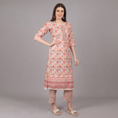 Chic and stylish floral Chikankari kurta set, perfect for festive and formal occasions.
