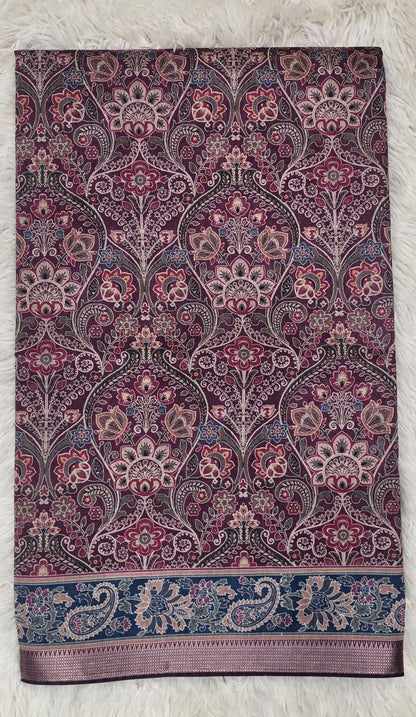 Majestic Mulberry Antique Paisley Print Saree