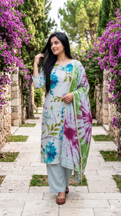 The Meadow Blossom Collection – Premium Floral Printed Three-Piece Suit Sets