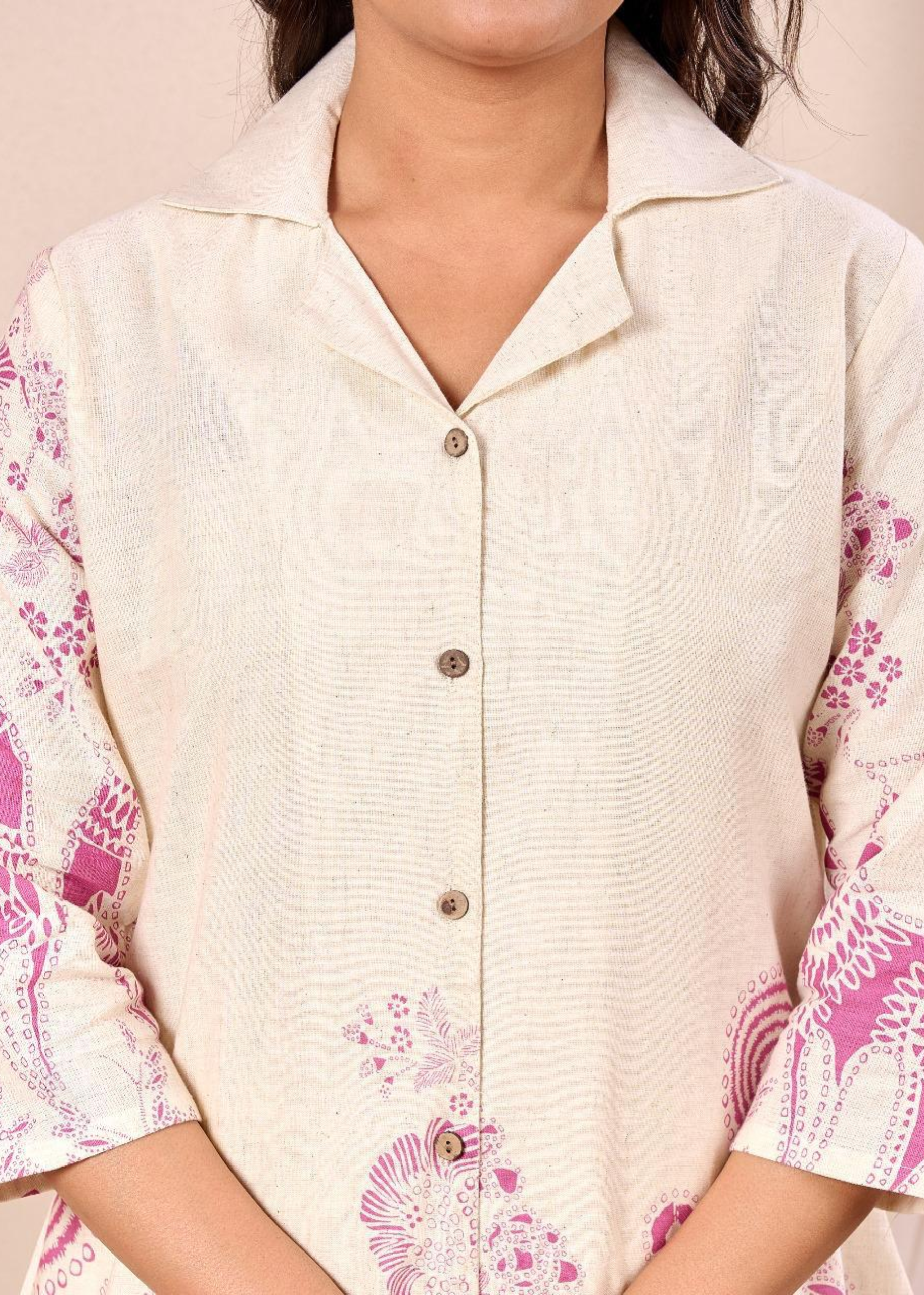  wpmen's printed khadi co-ord set 