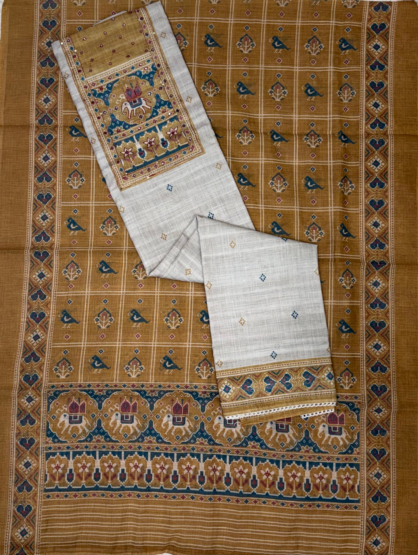 Classic Mustard & Ivory Patola Suit Set