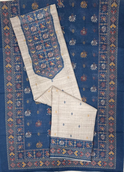 Classic Indigo & Ivory Patola Suit Set